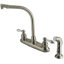 Online Water Saving Victorian High Arch Kitchen Faucet with Sprayer and Lever Handles Faucets With Side Spray