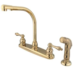 Online Water Saving Victorian High Arch Kitchen Faucet with Sprayer and Lever Handles Faucets With Side Spray