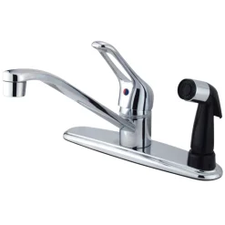 New Water Saving Wyndham Centerset Kitchen Faucet with Single Loop Handle and Deck Sprayer Faucets With Side Spray