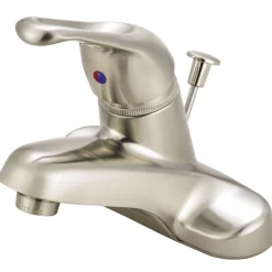 Sale Water Saving Wyndham Centerset Lavatory Faucet with Single Loop Handle and ABS Pop-up 4" Center Set