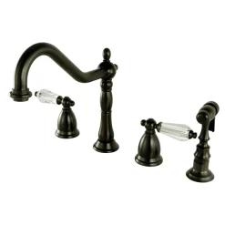 Discount Widespread Kitchen Faucet with Brass Sprayer Widespread Kitchen Faucets|Faucets With Side Spray