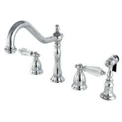 Discount Widespread Kitchen Faucet with Brass Sprayer Widespread Kitchen Faucets|Faucets With Side Spray