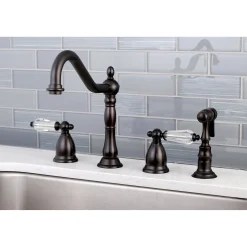Discount Widespread Kitchen Faucet with Brass Sprayer Widespread Kitchen Faucets|Faucets With Side Spray