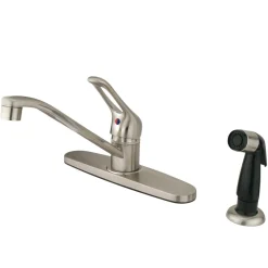 Hot Wyndham Single Handle Kitchen Faucet with Sprayer Faucets With Side Spray