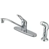 Sale Wyndham Single Handle Kitchen Faucet with Chrome Sprayer Faucets With Side Spray