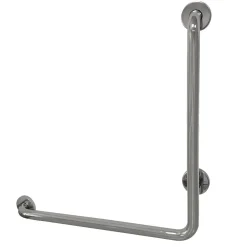 Clearance 24" x 24" L-Shaped ADA Grab Bar in Polished Stainless Grab Bars