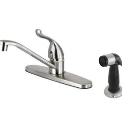 New Yosemite 8-Inch Centerset Kitchen Faucet with Black Side Sprayer Faucets With Side Spray