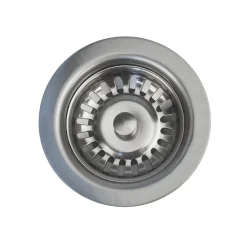 3.5″ Kitchen, Prep, Bar Basket Strainer Drain – Brushed Nickel Sink Drains, Disposer Flanges & Air Gaps