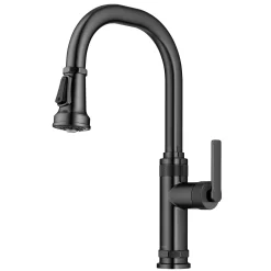Online Allyn Black Stainless Nut & Bolt Diamond Cut Kitchen Faucet Single Hole