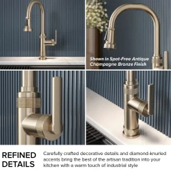 Best Allyn Chrome Nut & Bolt Diamond Cut Kitchen Faucet Single Hole