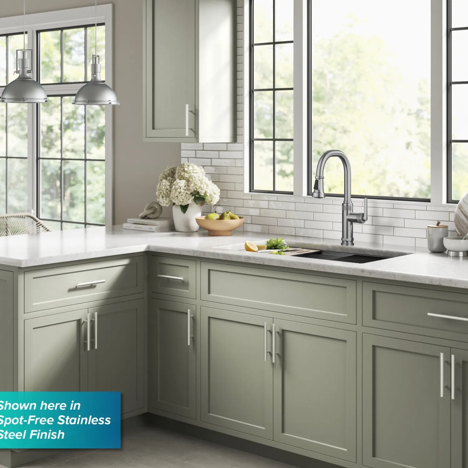 Best Allyn Chrome Nut & Bolt Diamond Cut Kitchen Faucet Single Hole