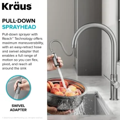 Clearance Allyn Chrome Single Handle Kitchen Faucet with Diamond Cut- ** Discontinued Single Hole