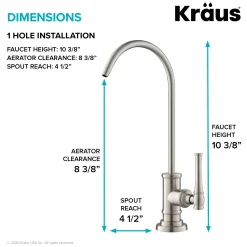 Sale Allyn Drinking Water Dispenser Kitchen Faucet in Spot Free Stainless Steel Single Hole|Water Filter Faucets