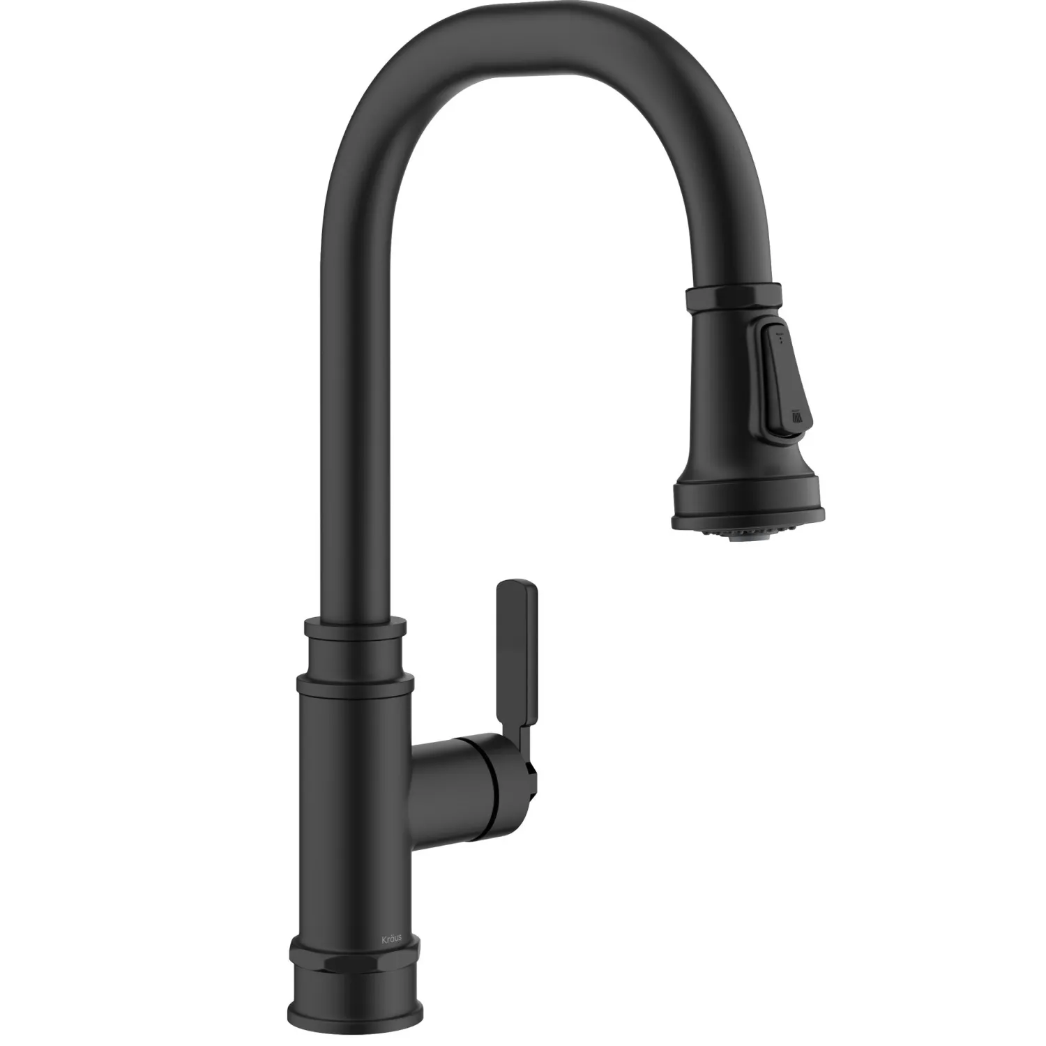 New Allyn Industrial Pull-Down Kitchen Faucet in Matte Black Single Hole