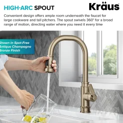 New Allyn Industrial Pull-Down Kitchen Faucet in Matte Black Single Hole