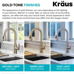 Sale Allyn Industrial Pull-Down Kitchen Faucet in Antique Champagne Bronze Single Hole