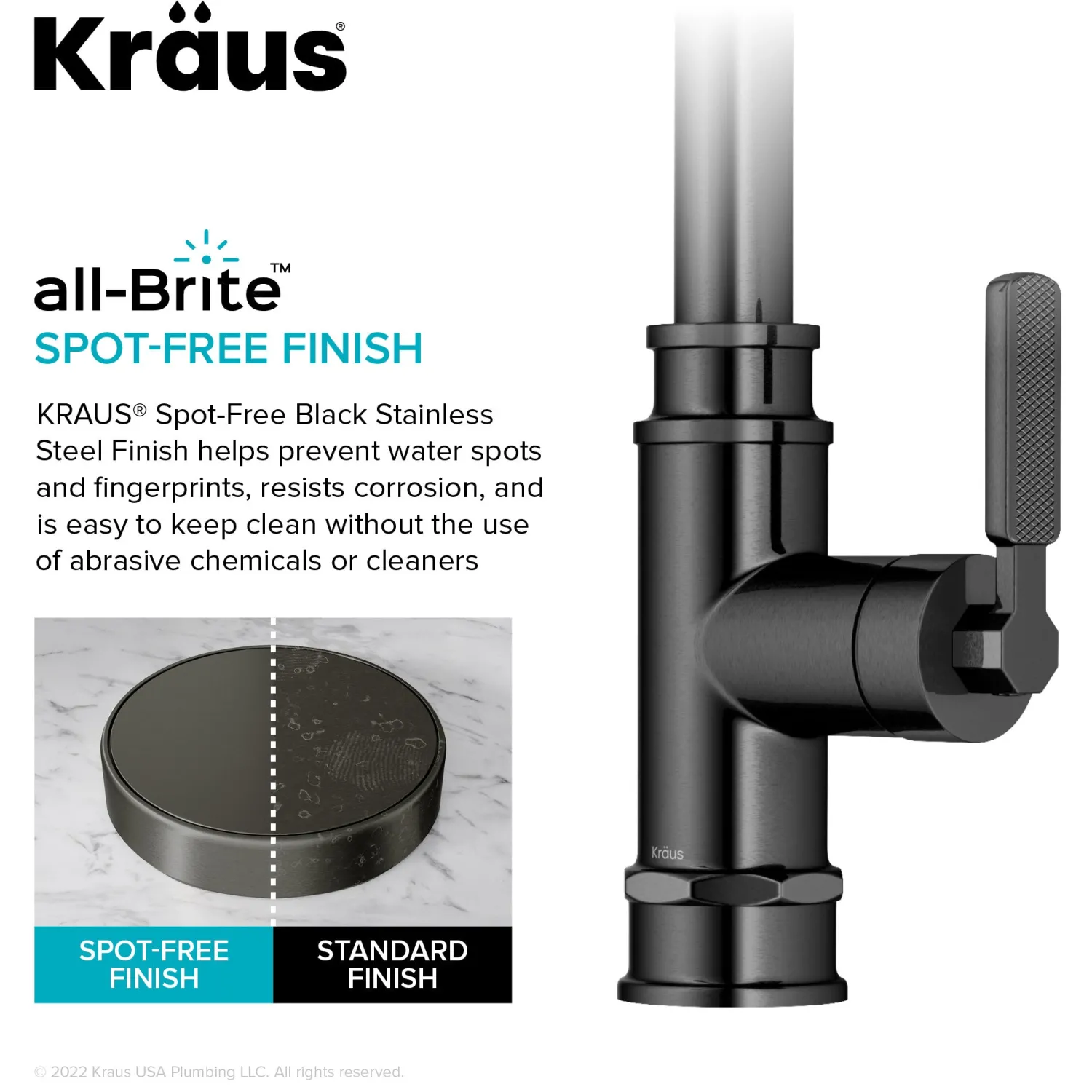 Allyn Industrial Pull-Down Kitchen Faucet in Spot-Free Black Stainless Steel Single Hole
