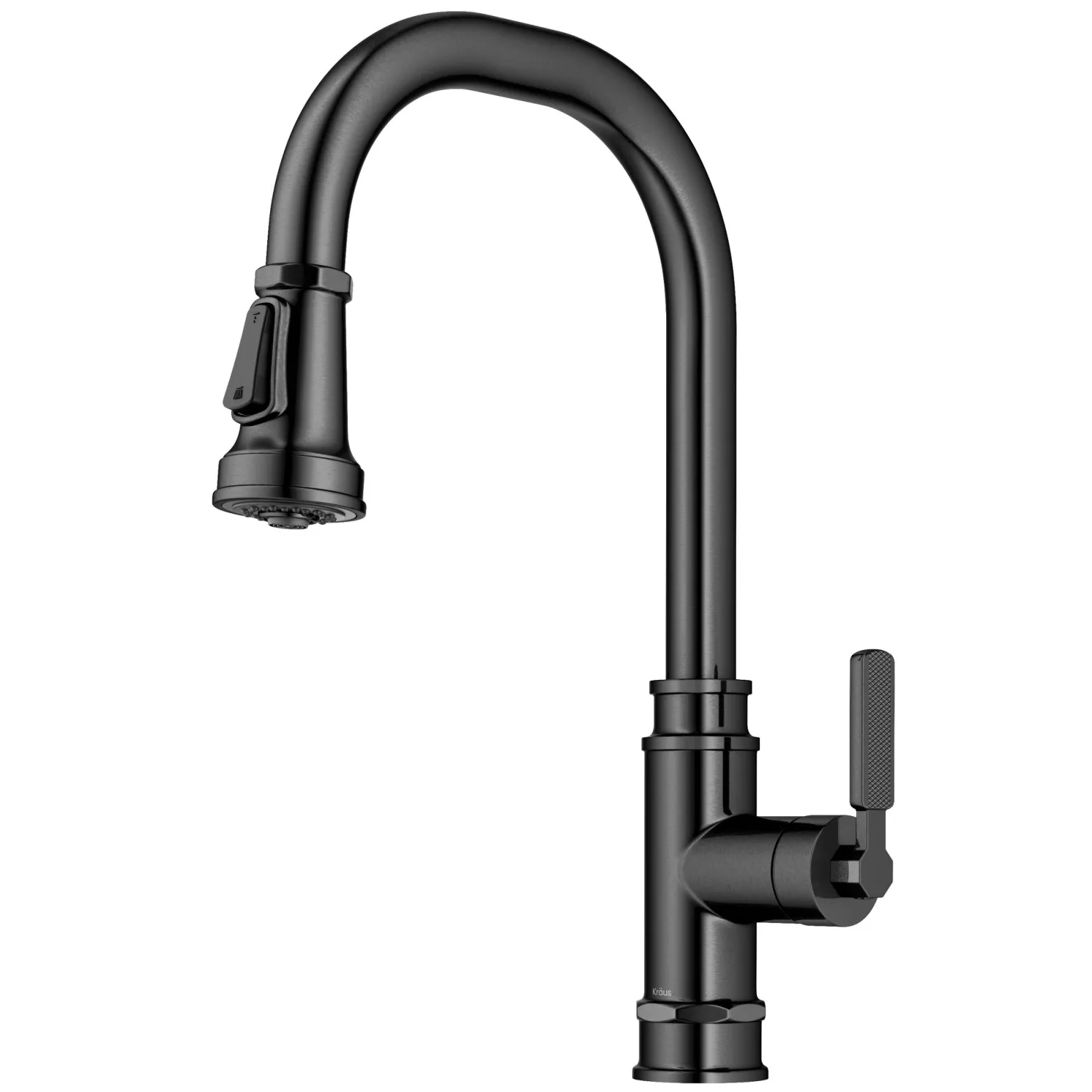 Allyn Industrial Pull-Down Kitchen Faucet in Spot-Free Black Stainless Steel Single Hole