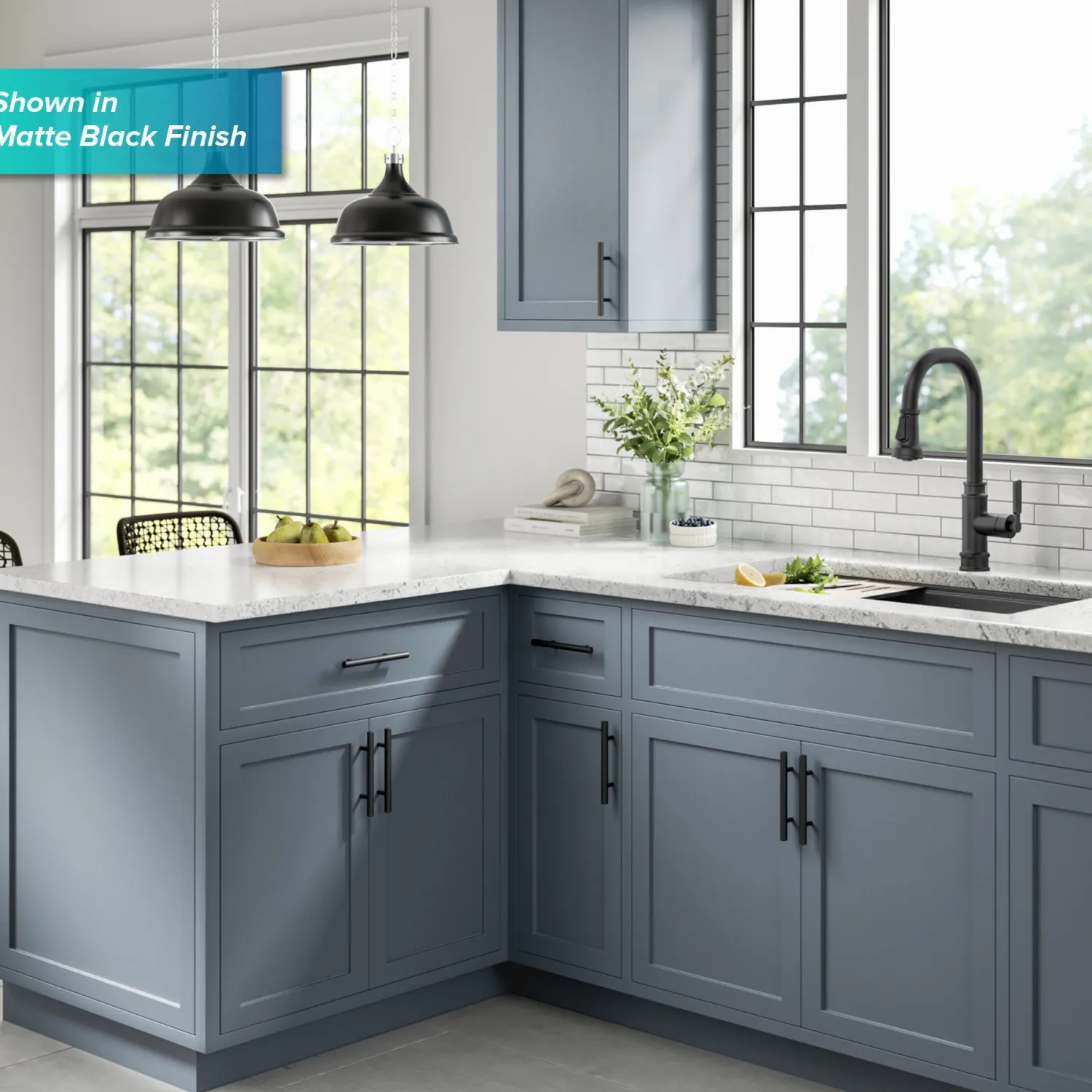 Allyn Industrial Pull-Down Kitchen Faucet in Spot-Free Black Stainless Steel Single Hole