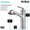 Hot Allyn Industrial Pull-Out Single Handle Kitchen Faucet in Spot-Free Stainless Steel Single Hole