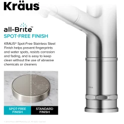 Hot Allyn Industrial Pull-Out Single Handle Kitchen Faucet in Spot-Free Stainless Steel Single Hole