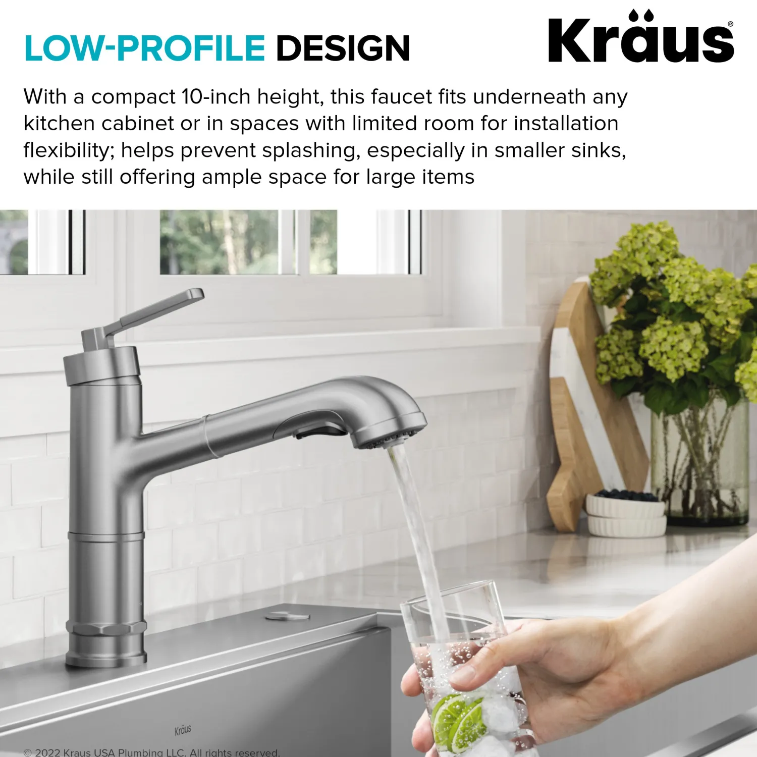 Hot Allyn Industrial Pull-Out Single Handle Kitchen Faucet in Spot-Free Stainless Steel Single Hole