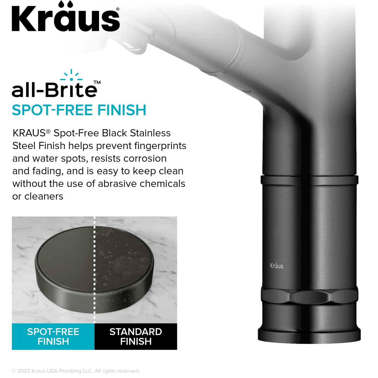 Online Allyn Industrial Pull-Out Single Handle Kitchen Faucet in Black Stainless Single Hole