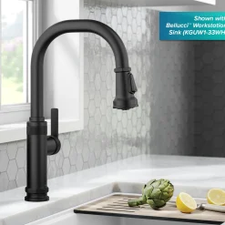 Allyn Matte Black Nut & Bolt Diamond Cut Kitchen Faucet Single Hole