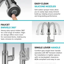 Allyn Matte Black Nut & Bolt Diamond Cut Kitchen Faucet Single Hole