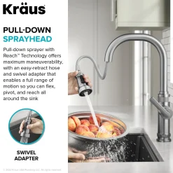 Allyn Matte Black Nut & Bolt Diamond Cut Kitchen Faucet Single Hole