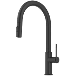 Allyn Matte Black Single Handle Kitchen Faucet with Diamond Cut Single Hole