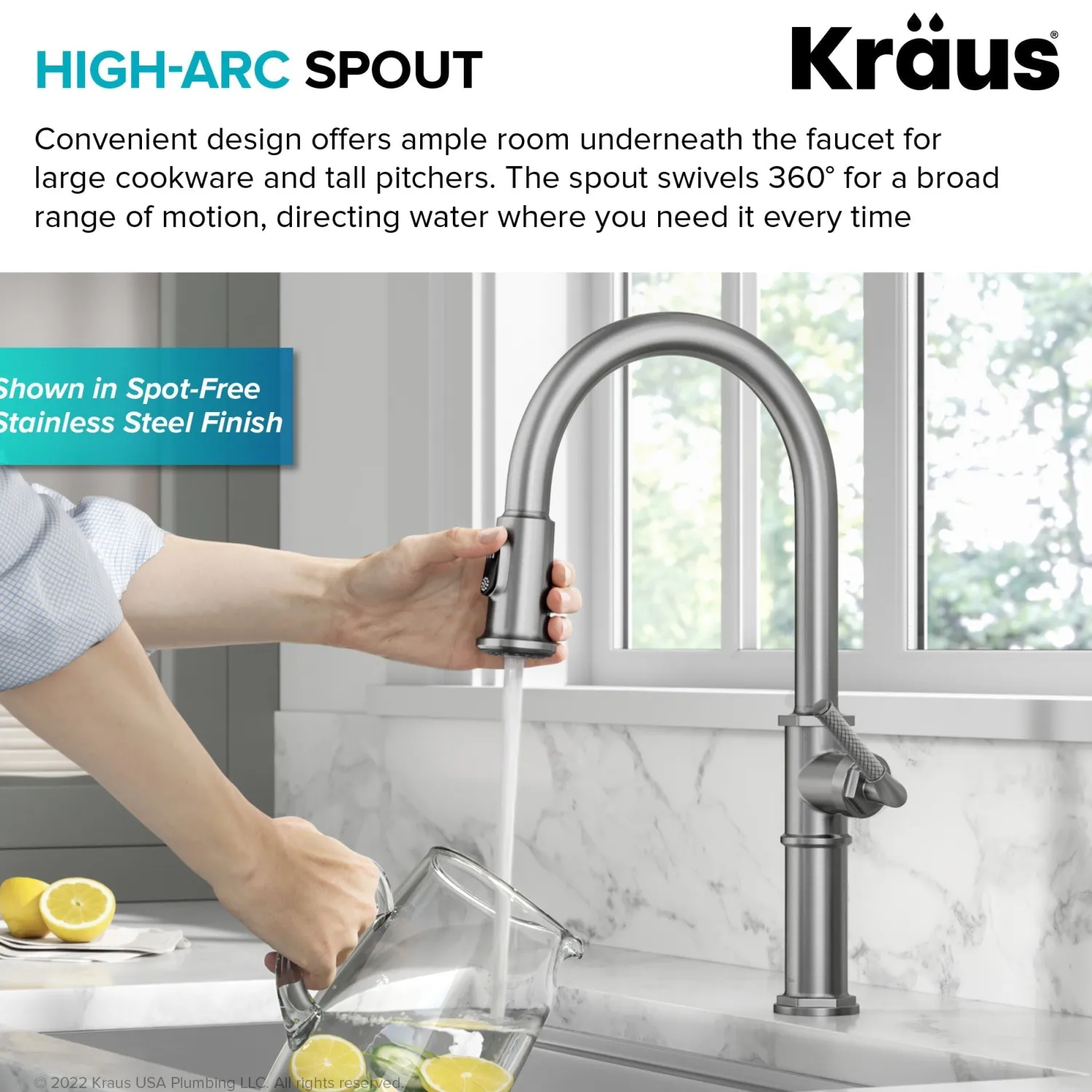 Allyn Nut & Bolt Diamond Cut Brushed Gold Kitchen Faucet Single Hole