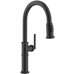New Allyn Nut & Bolt Diamond Cut Matte Black Kitchen Faucet Single Hole