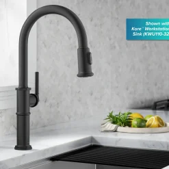 New Allyn Nut & Bolt Diamond Cut Matte Black Kitchen Faucet Single Hole