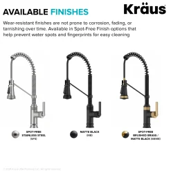 Outlet Allyn Single Handle Pull Down Kitchen Faucet in Spot-Free Brushed Brass + Matte Black Single Hole