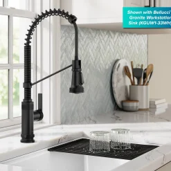 Outlet Allyn Single Handle Pull Down Kitchen Faucet in Matte Black Single Hole