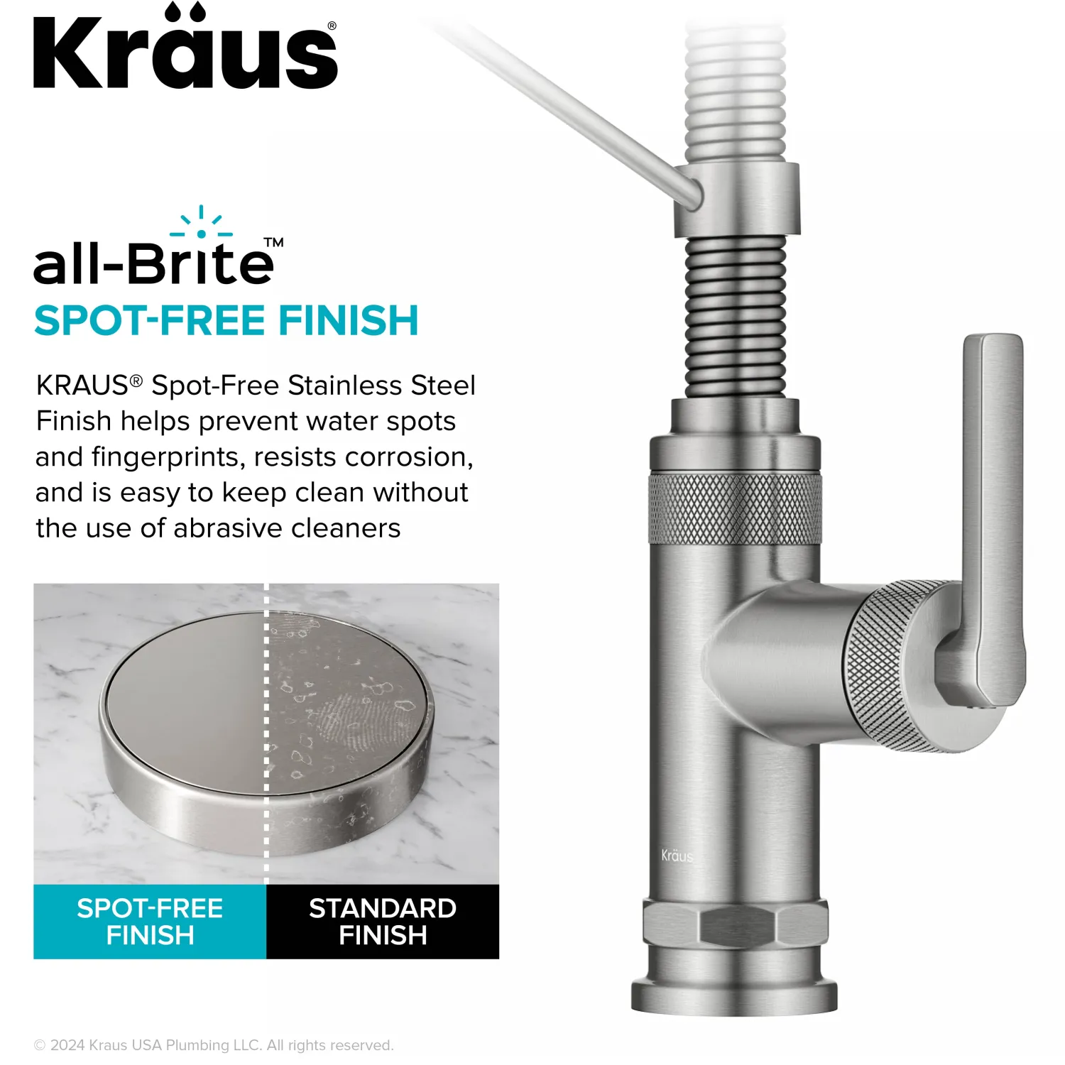 Discount Allyn Single Handle Pull Down Kitchen Faucet in Spot-Free Stainless Steel Single Hole