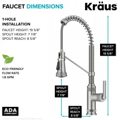 Discount Allyn Single Handle Pull Down Kitchen Faucet in Spot-Free Stainless Steel Single Hole
