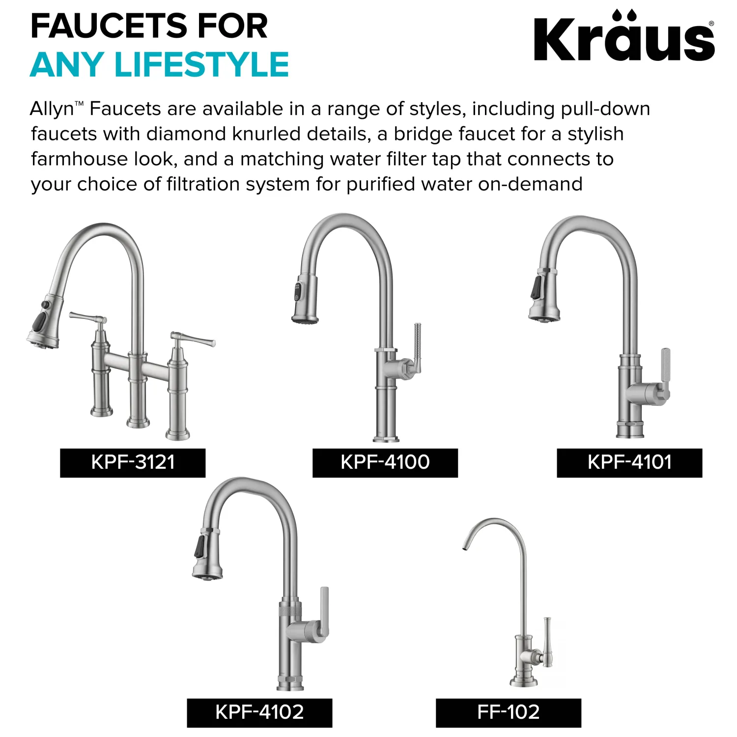 Discount Allyn Single Handle Pull Down Kitchen Faucet in Spot-Free Stainless Steel Single Hole