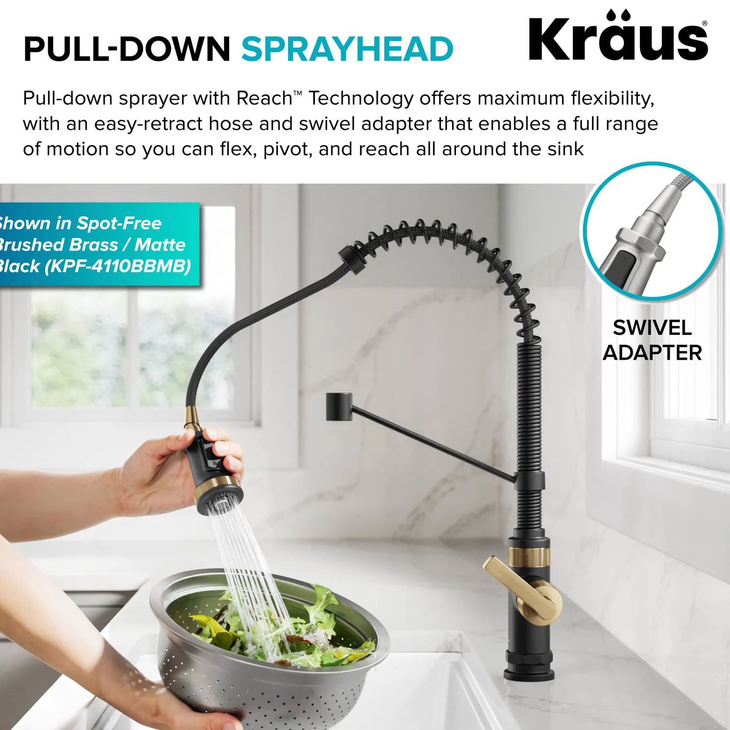 Discount Allyn Single Handle Pull Down Kitchen Faucet in Spot-Free Stainless Steel Single Hole