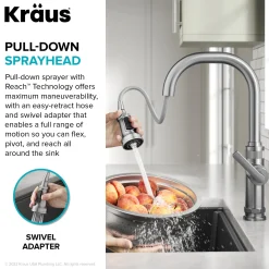 New Allyn Stainless Nut & Bolt Diamond Cut Kitchen Faucet Single Hole