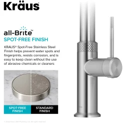 Hot Allyn Stainless Single Handle Kitchen Faucet with Diamond Cut Single Hole