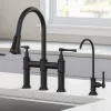 Sale Allyn Transitional Bridge Kitchen Faucet & Water Filter Faucet in Matte Black Water Filter Faucets|Bridge Faucets