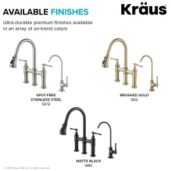 Sale Allyn Transitional Bridge Kitchen Faucet & Water Filter Faucet in Matte Black Water Filter Faucets|Bridge Faucets