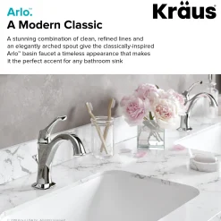 Hot Arlo Single Handle Bathroom Faucet with Lift Rod Drain and Deck Plate in Chrome Single Hole