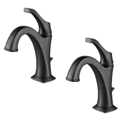 Clearance Arlo Single Handle Bathroom Faucet with Lift Rod Drain and Deck Plate in Matte Black Single Hole