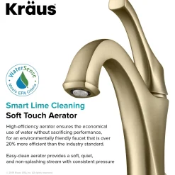 Hot Arlo Single Handle Bathroom Faucet with Lift Rod Drain and Deck Plate in Brushed Gold Single Hole