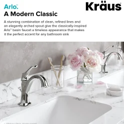 Hot Arlo Single Handle Bathroom Faucet with Lift Rod Drain and Deck Plate in Brushed Gold Single Hole