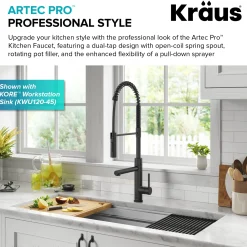 Outlet  Artec Pro Commercial Style Single Handle Kitchen Faucet with Pot Filler in Matte Black Single Hole