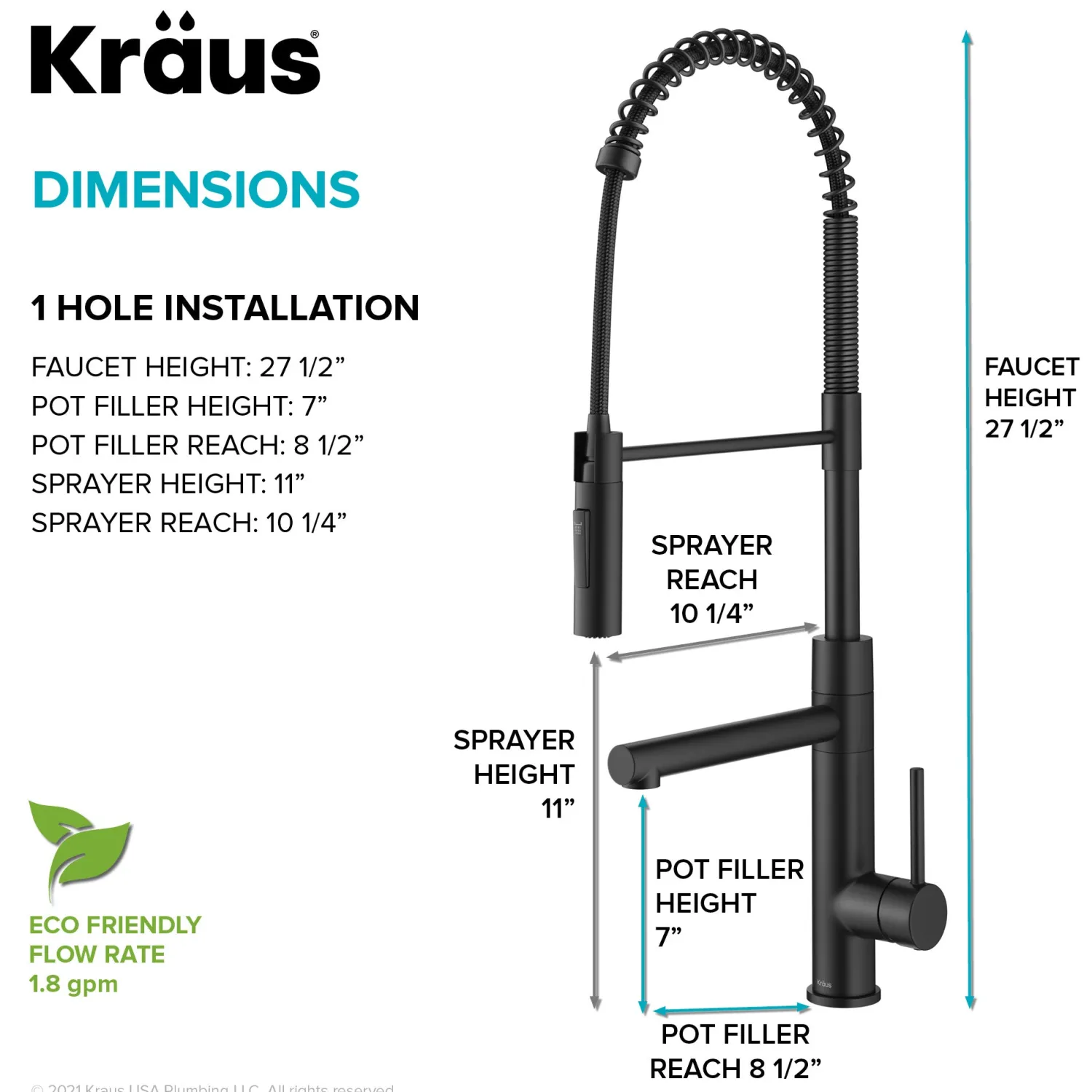 Outlet Artec Pro Commercial Style Single Handle Kitchen Faucet with Pot Filler in Matte Black Single Hole